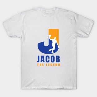 Jacob Custom Player Basketball Your Name The Legend T-Shirt